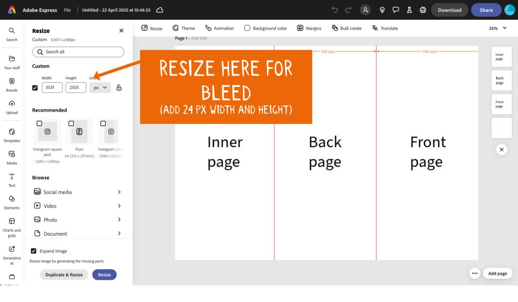 adobe express print ready pdf